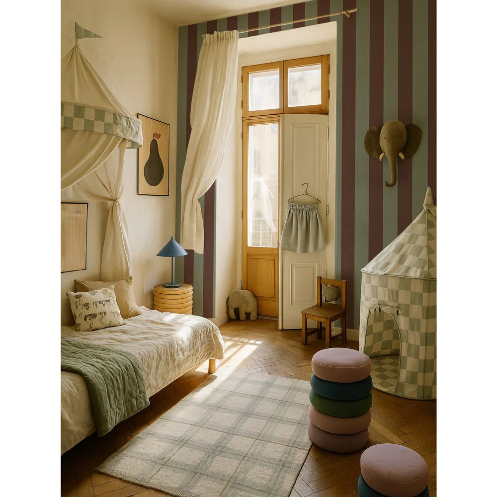 Wallpaper - Wide Stripes Classy Brown and Mint - Le Petit Marché Home Furniture