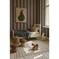Wallpaper - Wide Stripes Classy Brown and Mint - Le Petit Marché Home Furniture