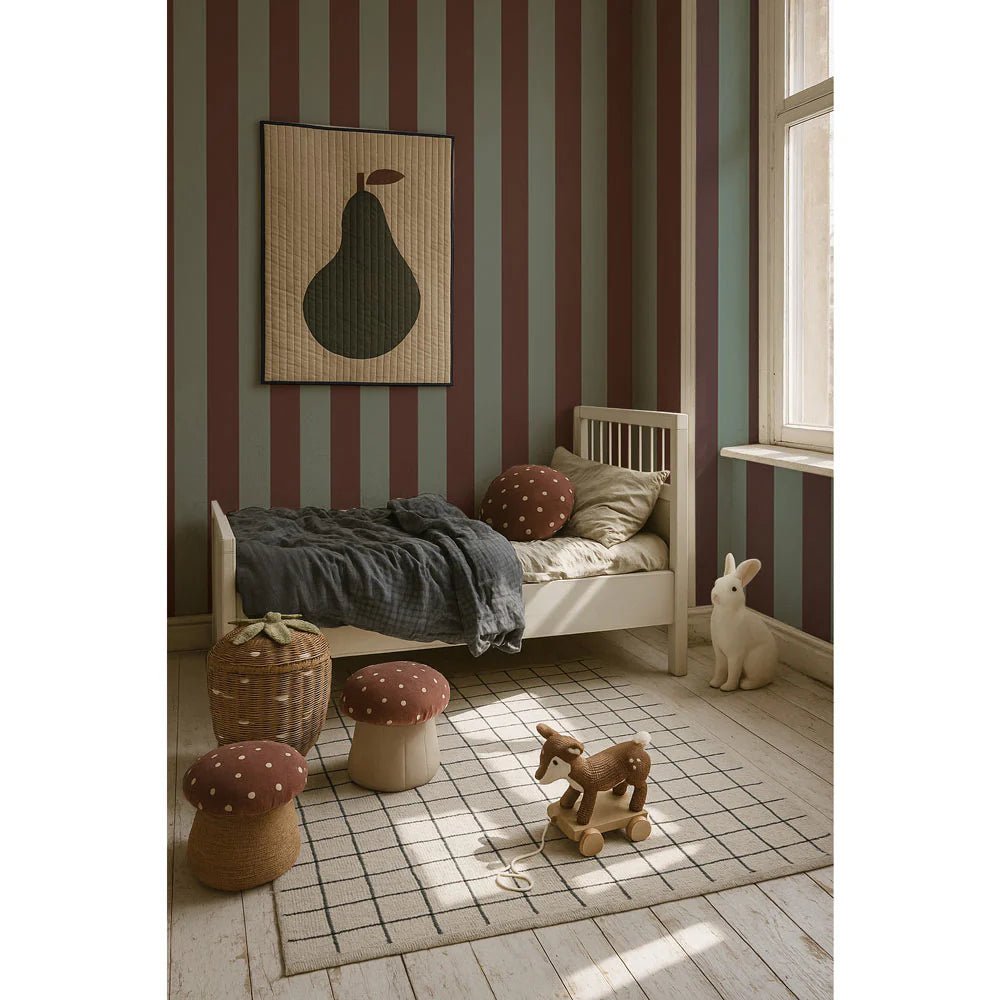 Wallpaper - Wide Stripes Classy Brown and Mint - Le Petit Marché Home Furniture