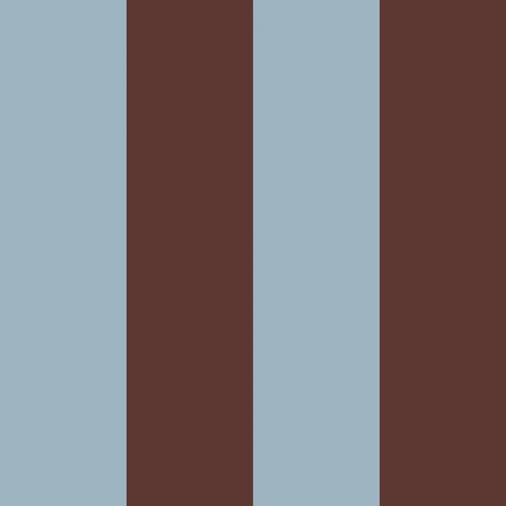 Wallpaper - Wide Stripes Classy Brown and Misty Blue - Le Petit Marché Home Furniture