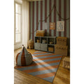 Wallpaper - Wide Stripes Classy Brown and Misty Blue - Le Petit Marché Home Furniture