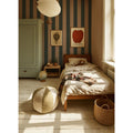 Wallpaper - Wide Stripes Royal Green and Pink - Le Petit Marché Home Furniture