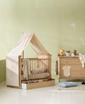 Camp Novel Canopy with Embroidery for Cot Bed, Undyed (Pre-Order) - LPM Home