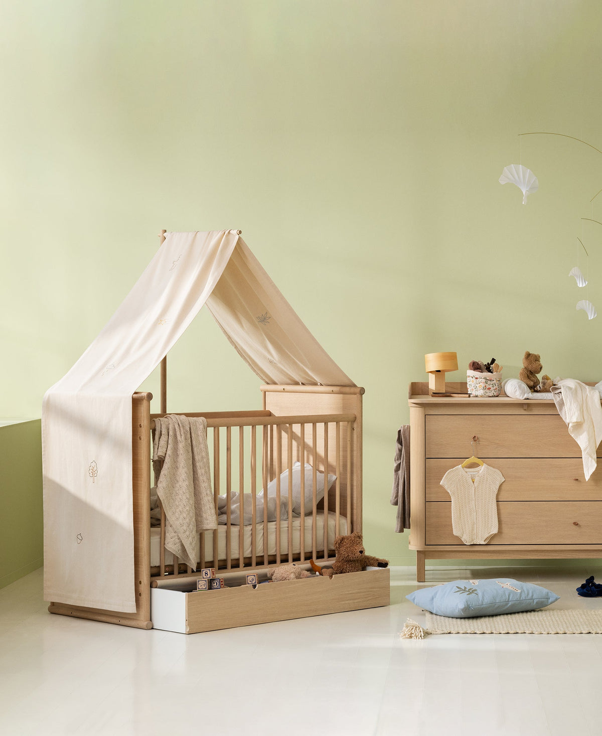 Camp Novel Canopy with Embroidery for Cot Bed, Undyed (Pre-Order) - LPM Home