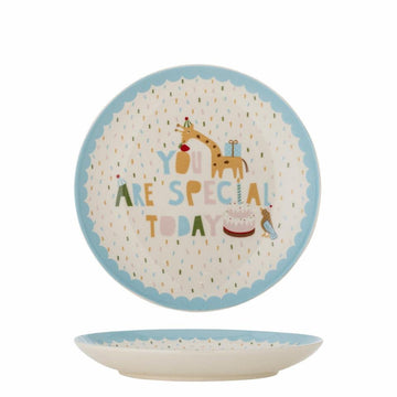 Celebrate Plate, Blue, Stoneware - Le Petit Marché Home Furniture