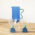Glass Tulip, Blue, Set of 2 - Le Petit Marché Home Furniture