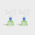 Glass Tulip, Green, Set of 2 - Le Petit Marché Home Furniture