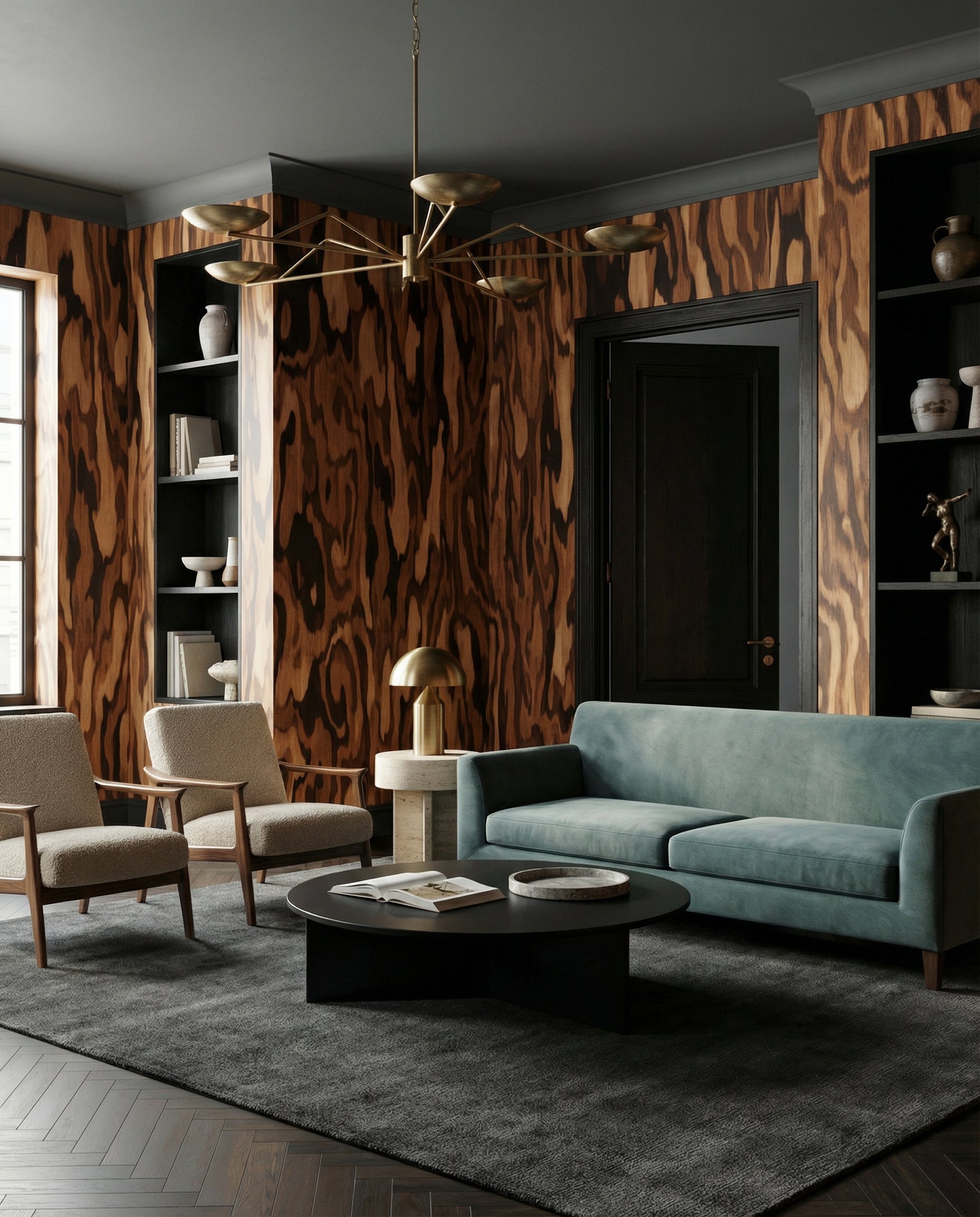 Wallpaper - Ettore Walnut | LPM Home | Le Petit Marché Home Furniture LLC