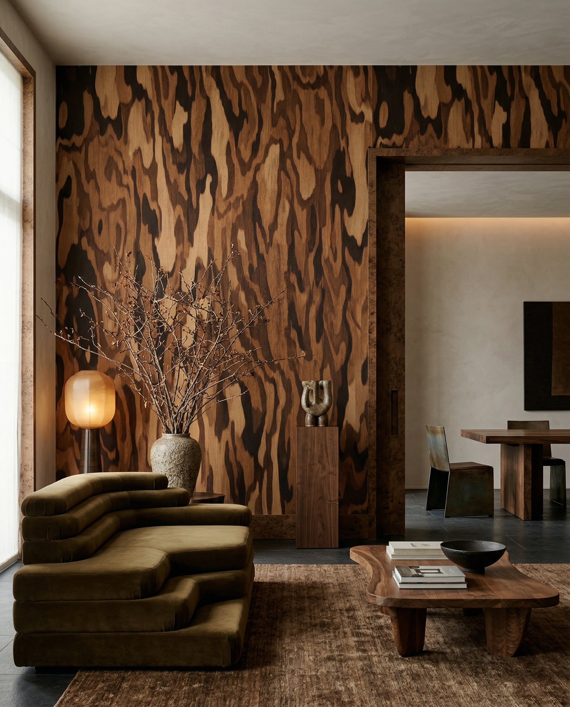 Wallpaper - Ettore Walnut | LPM Home | Le Petit Marché Home Furniture LLC