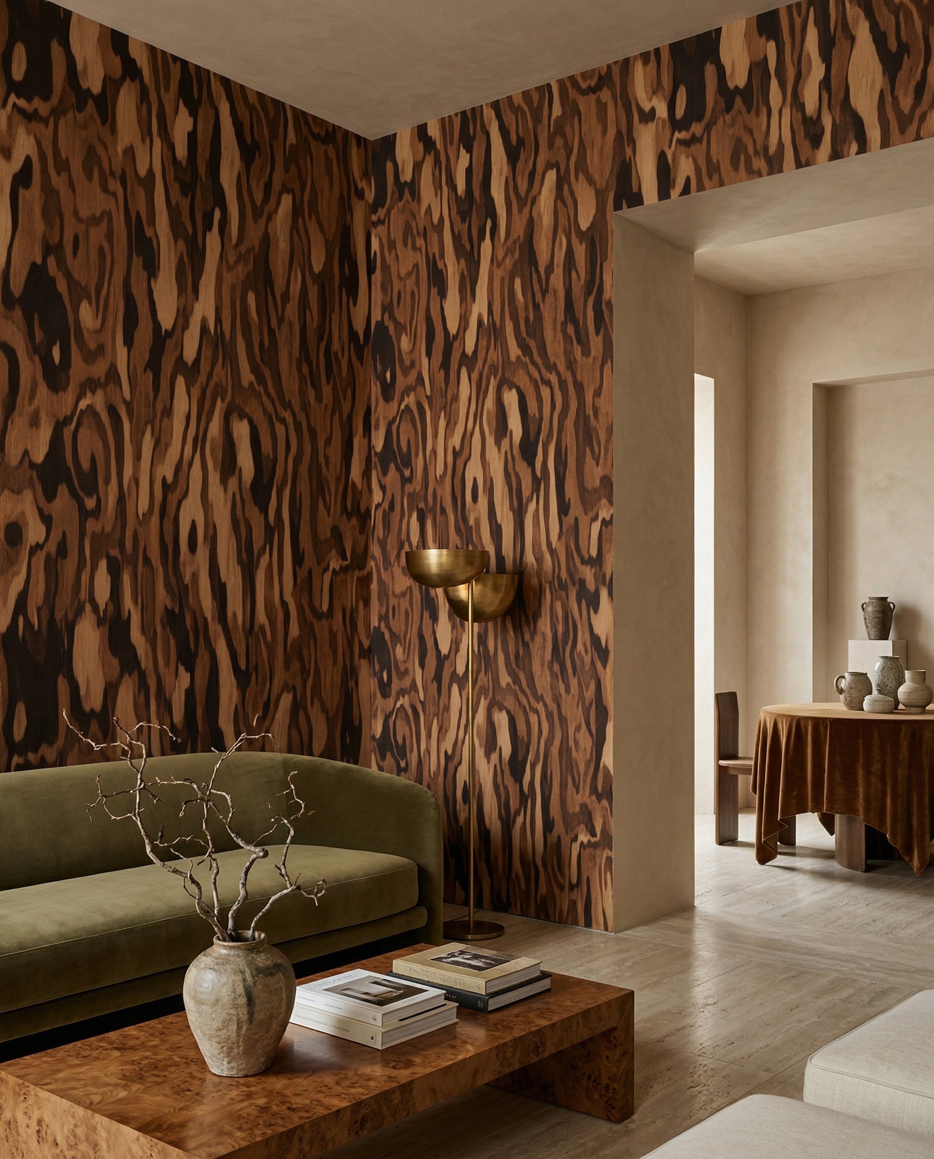 Wallpaper - Ettore Walnut | LPM Home | Le Petit Marché Home Furniture LLC