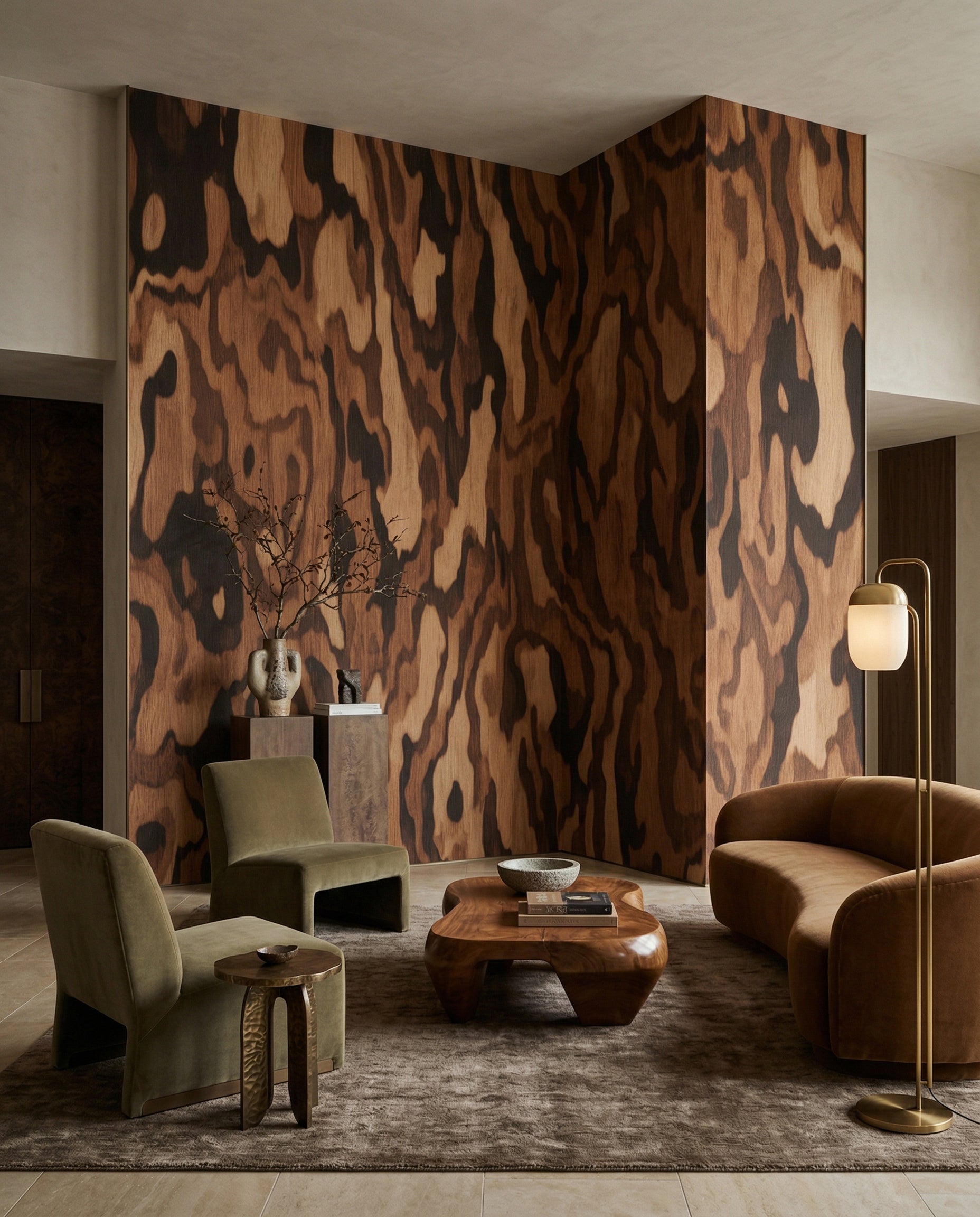 Wallpaper - Ettore Walnut | LPM Home | Le Petit Marché Home Furniture LLC