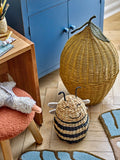 Basket with Lid, Lemon Sage, Yellow, Rattan - Le Petit Marché Home Furniture