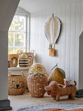 Basket with Lid Strawberry Pelino, Brown, Rattan - Le Petit Marché Home Furniture