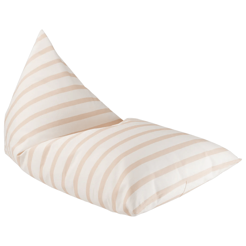 Big Beanbag Lounger, Beige Stripes - Le Petit Marché Home Furniture