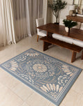 Boho Azure and Modern Leaf Luxury Reversible Playmat, 100% TPU Foam, Super Soft - LPM Home