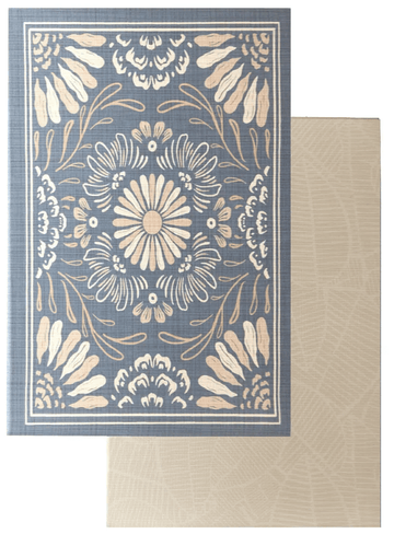 Boho Azure and Modern Leaf Luxury Reversible Playmat, 100% TPU Foam, Super Soft - LPM Home