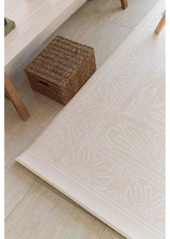 Boho Beige and Sage Leaf Luxury Reversible Playmat, 100% TPU Foam - LPM Home