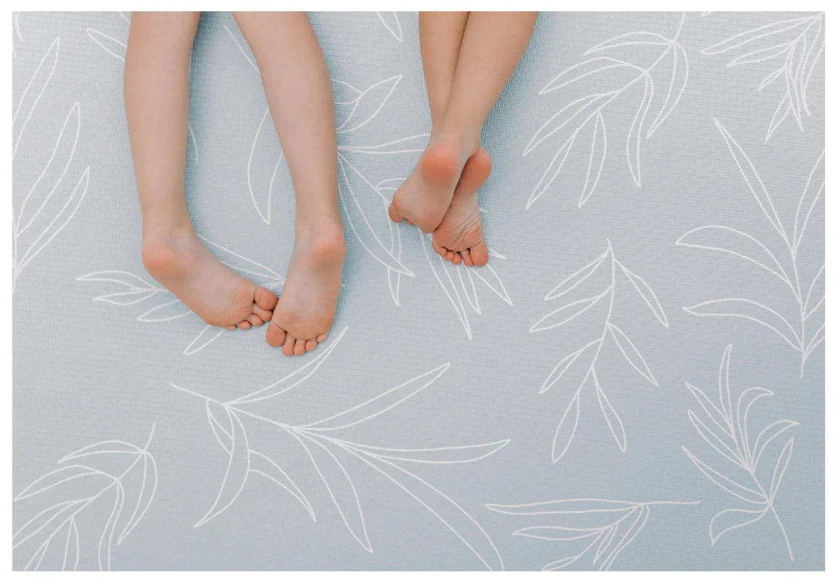 Boho Beige and Sage Leaf Luxury Reversible Playmat, 100% TPU Foam - LPM Home