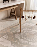 Boho Bloom and Beige Leaf Luxury Reversible Playmat, 100% TPU Foam, Super Soft - LPM Home