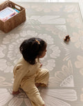 Boho Bloom and Beige Leaf Luxury Reversible Playmat, 100% TPU Foam, Super Soft - LPM Home