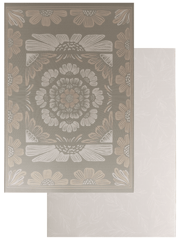 Boho Bloom and Beige Leaf Luxury Reversible Playmat, 100% TPU Foam, Super Soft - LPM Home