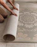 Boho Bloom and Beige Leaf Luxury Reversible Playmat, 100% TPU Foam, Super Soft - LPM Home