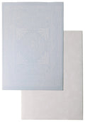 Boho Blue and Beige Leaf Luxury Reversible Playmat, 100% TPU Foam - LPM Home