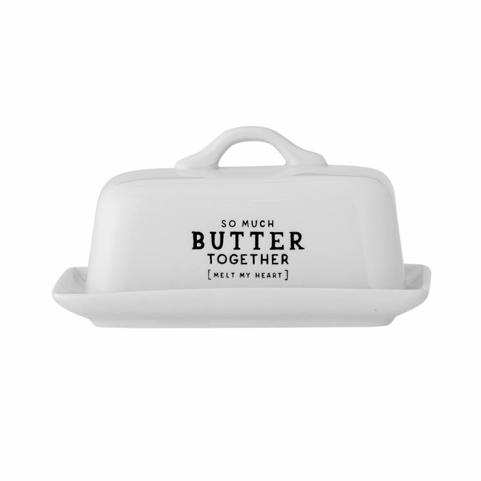 Butter Box Wendy, White, Stoneware - Le Petit Marché Home Furniture
