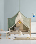 Camp Bed Canopy Circus, Green/Undyed (Pre - Order) - LPM Home