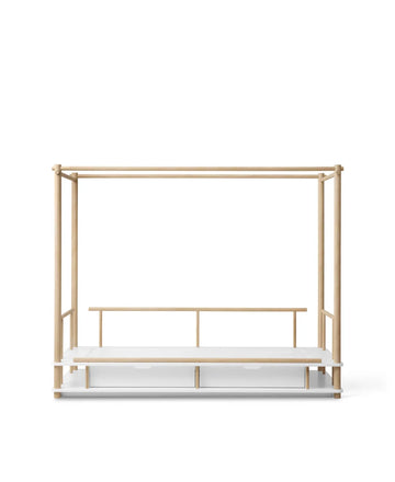 Camp Canopy Bed, White/Oak (Pre - Order) - LPM Home