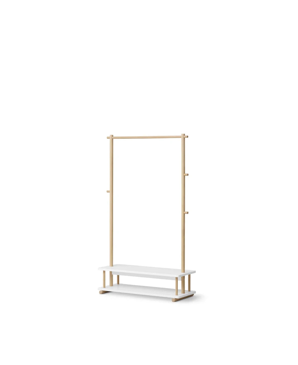 Camp Clothes Rail, White/Oak (Pre - Order) - LPM Home