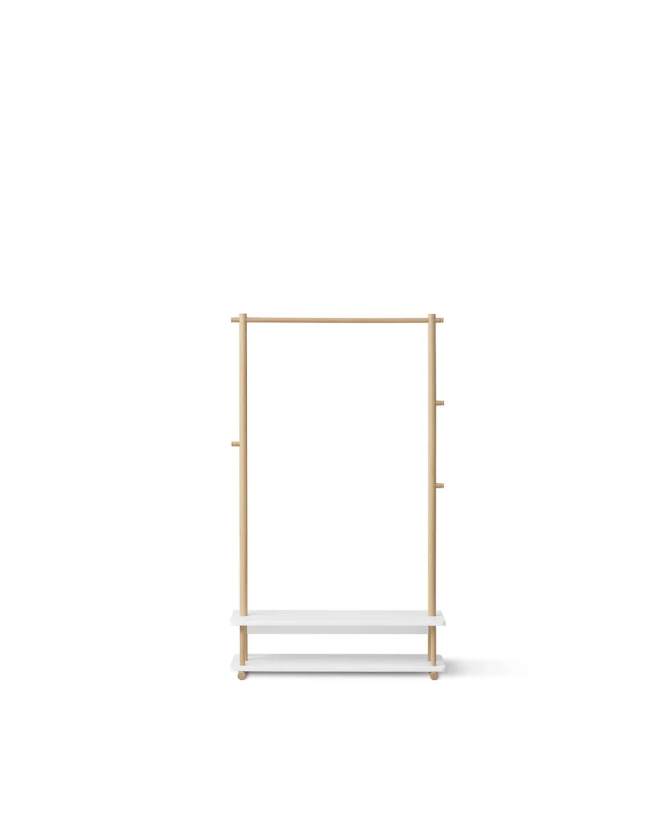 Camp Clothes Rail, White/Oak (Pre - Order) - LPM Home