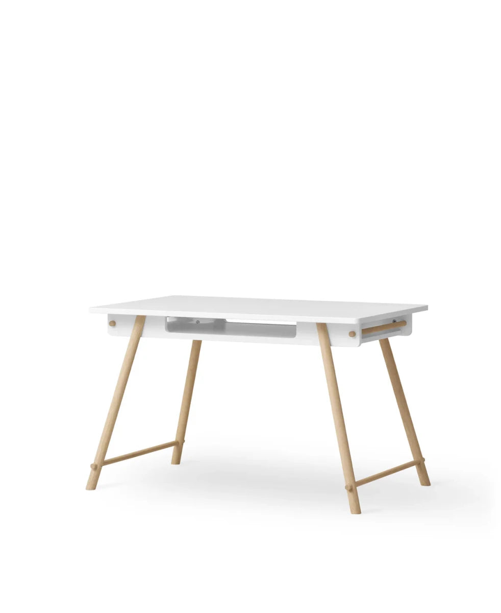 Camp Junior Desk, Adjustable, White/Oak (Pre - Order) - LPM Home