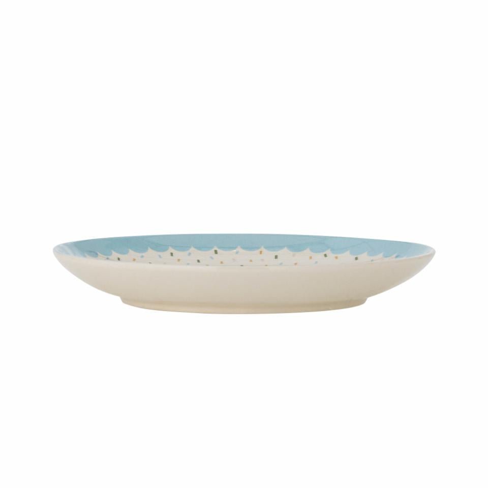 Celebrate Plate, Blue, Stoneware - Le Petit Marché Home Furniture