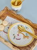 Celebrate Plate, Yellow, Stoneware - Le Petit Marché Home Furniture