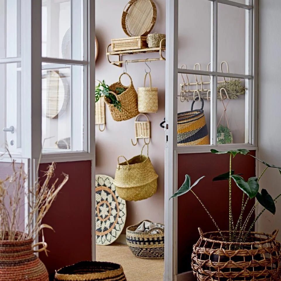 Christiane Coat Rack, Nature, Cane, Set of 2 - LPM Home