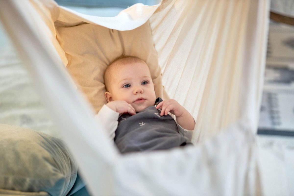 moonboon hängematte Classic Hammock Moonboon Bundle (Nature) - Baby Hammock with Motor and Tripod Stand 2.0 (dark grey) | Moonboon