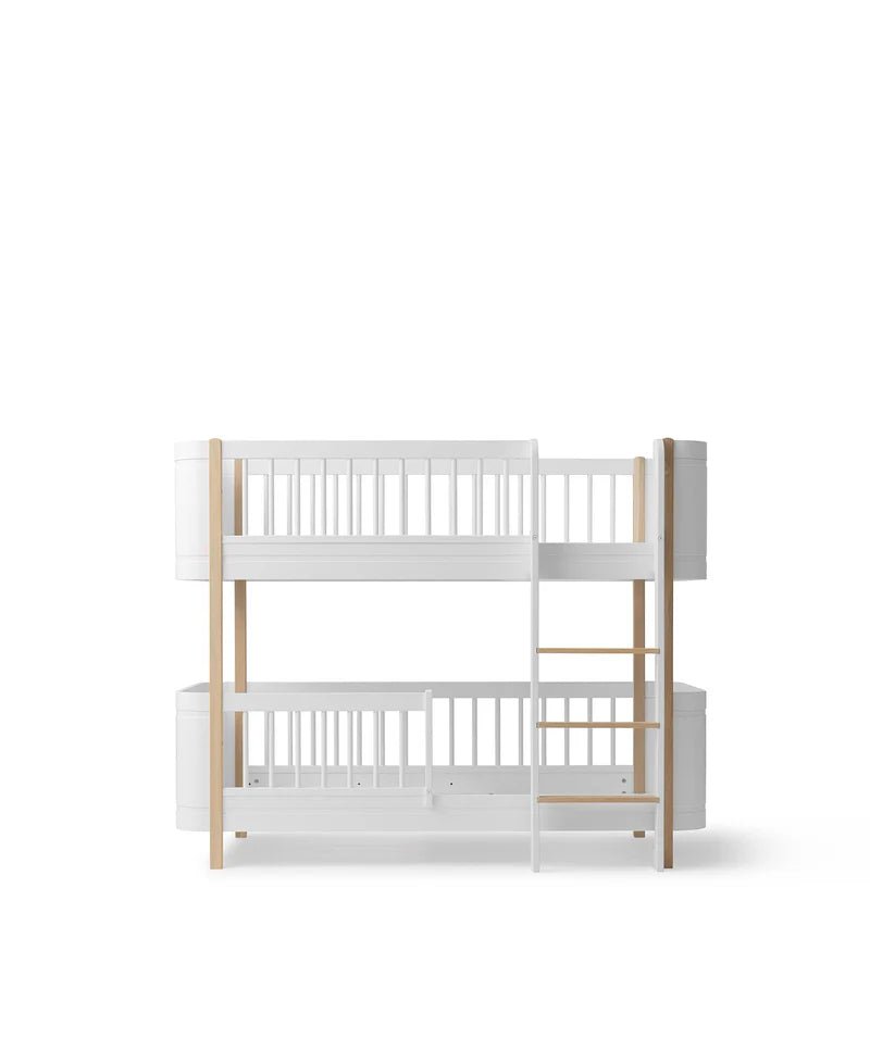 Conversion Kit from Mini+ 2 Junior Beds to Mini+ Low Bunk Bed, White/Oak (Pre-Order) - LPM Home