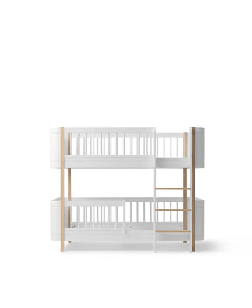 Conversion Kit from Mini+ 2 Junior Beds to Mini+ Low Bunk Bed, White/Oak (Pre-Order) - LPM Home