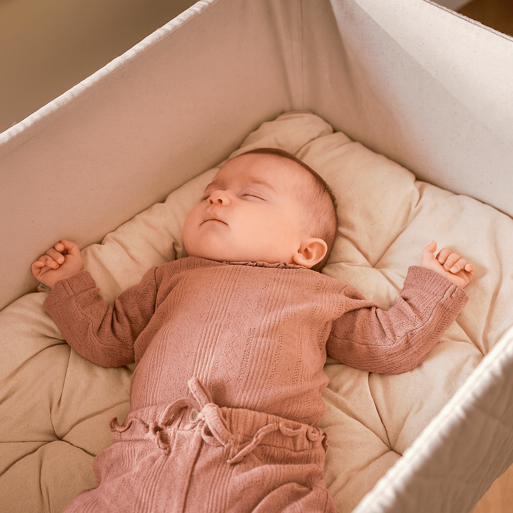 Cradle with Foam Mattress, Nature - Le Petit Marché Home Furniture