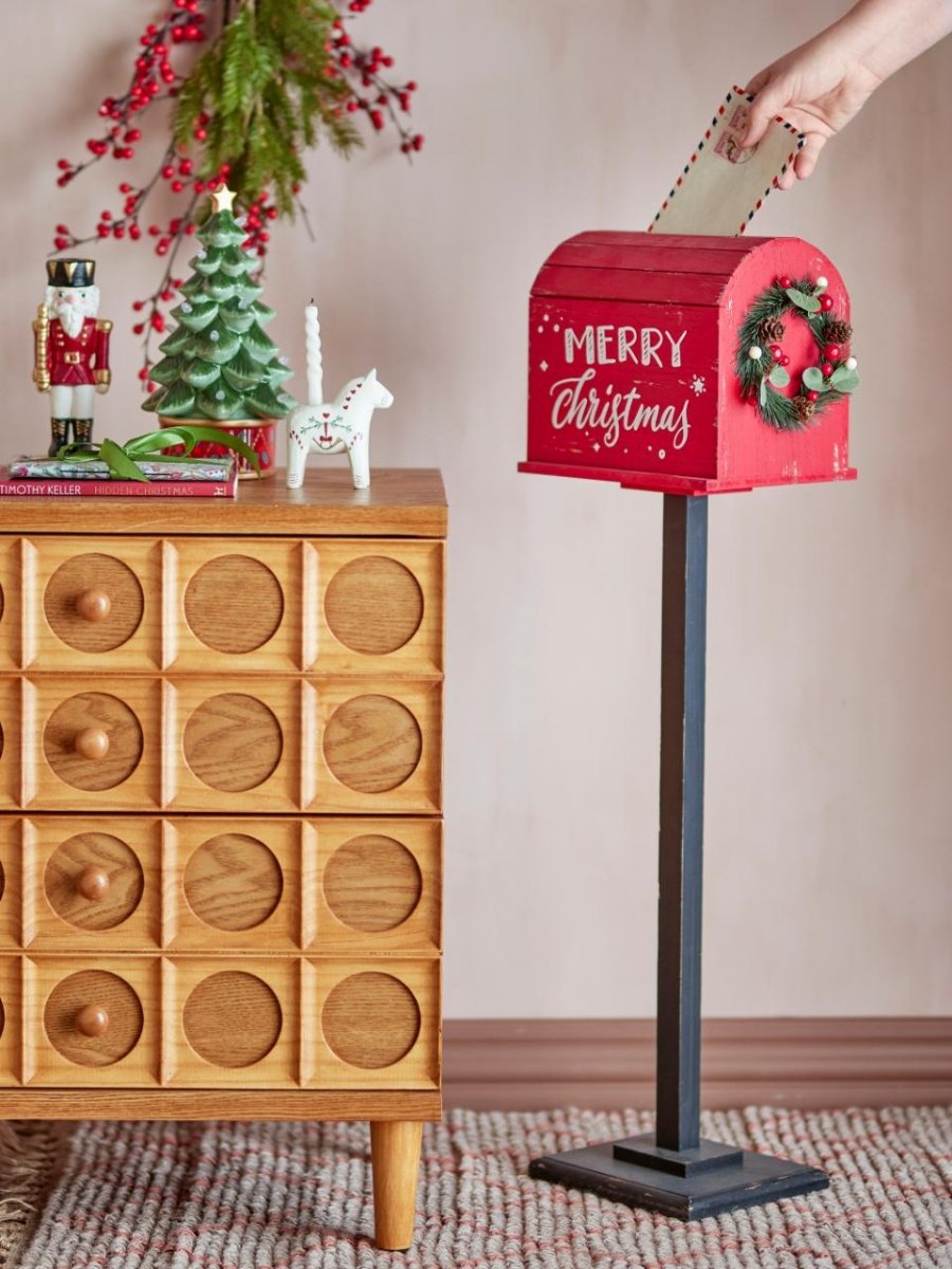 Deco Postbox Carlo, Red, MDF - LPM Home