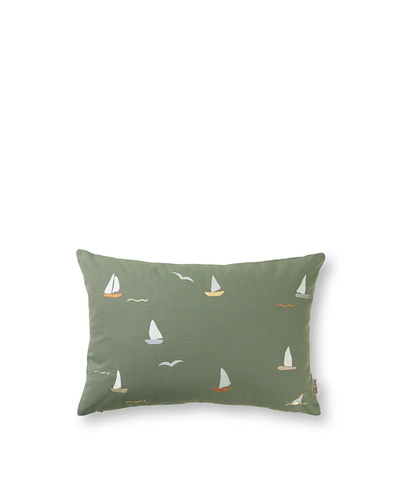 Embroidered Cushion, Sailboats (Pre - Order) - LPM Home