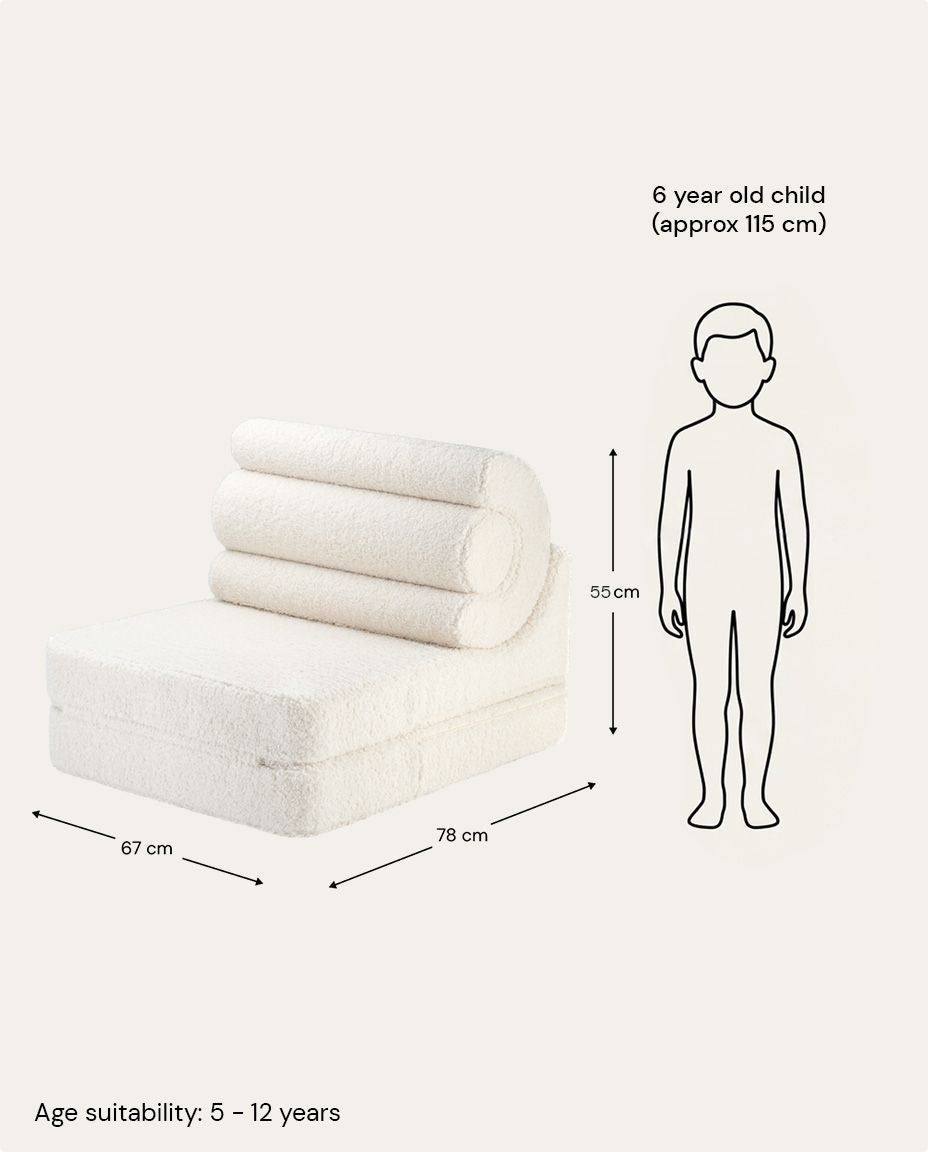 Flipster Bouclé, Cream White - Size Guide - LPM Home