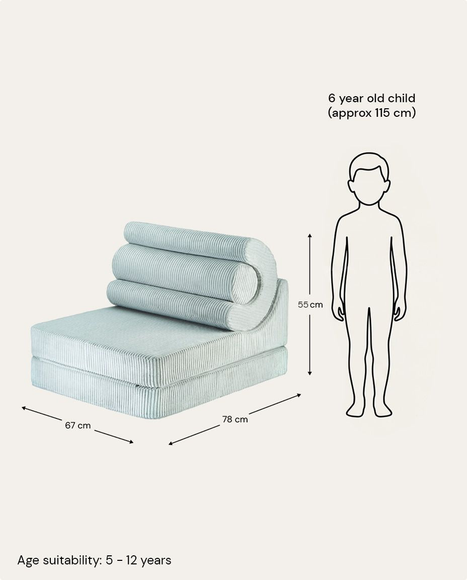 Flipster Corduroy, Peppermint Green - Size Guide - LPM Home