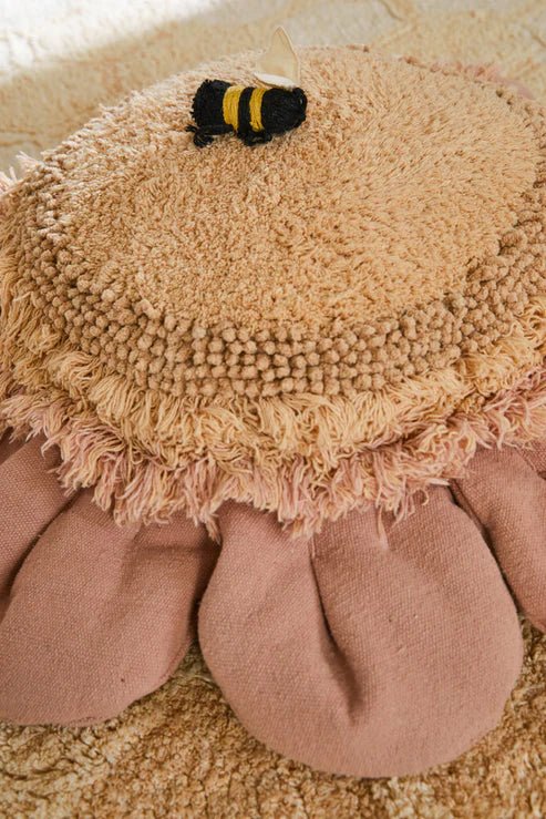 Floor Cushion, Pink Daisy - Le Petit Marché Home Furniture