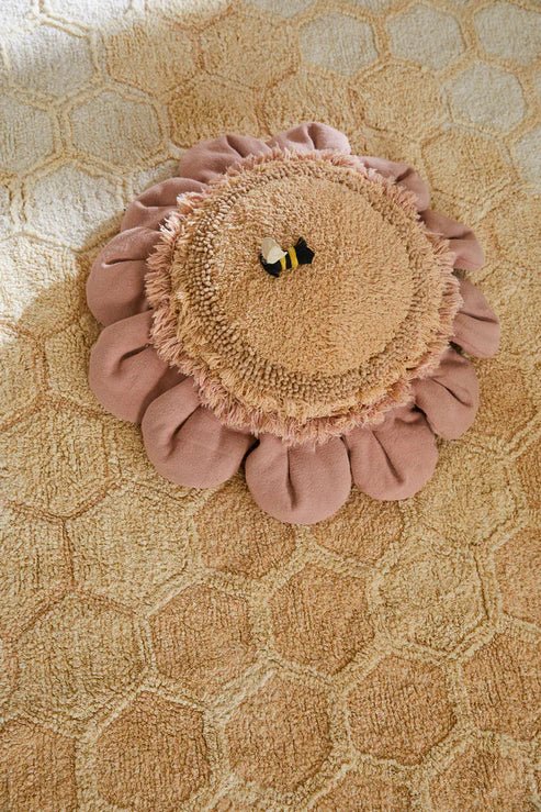 Floor Cushion, Pink Daisy - Le Petit Marché Home Furniture