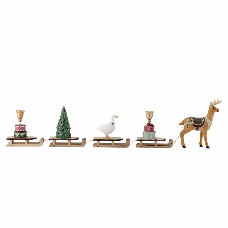 Deco Sleigh Dasher, Multi, Polyresin