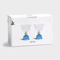 Glass Tulip, Blue, Set of 2 - Le Petit Marché Home Furniture