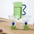 Glass Tulip, Green, Set of 2 - Le Petit Marché Home Furniture