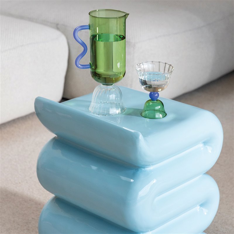 Glass Tulip, Green, Set of 2 - Le Petit Marché Home Furniture